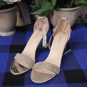 BAMBOO Shimmering Silver Heels